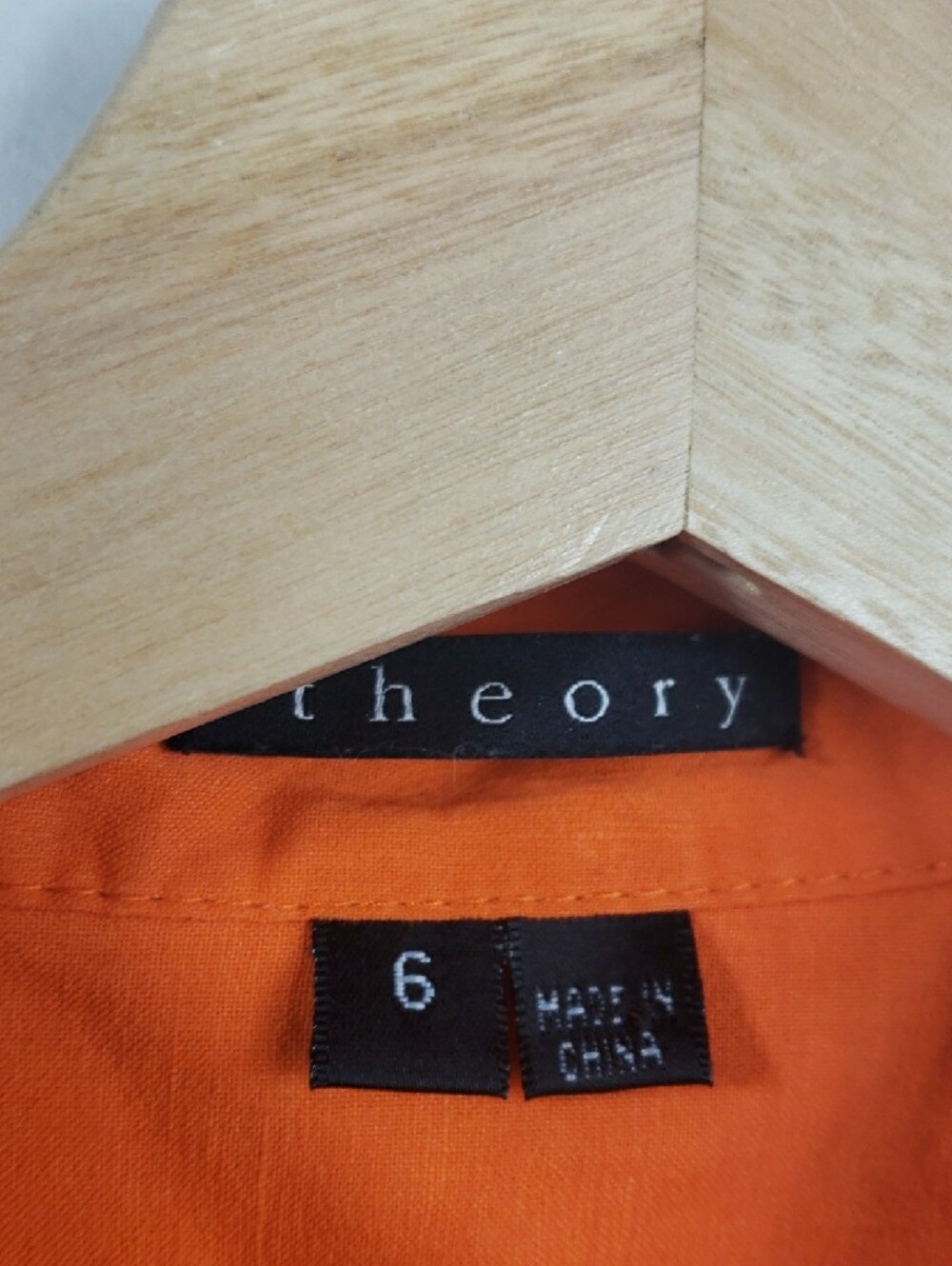 Theory Orange Long Sleeve Shirt Dress - Picture 3 of 7